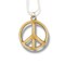 Necklace - Peace Symbol - Snake and Cable Link chains - Birch wood